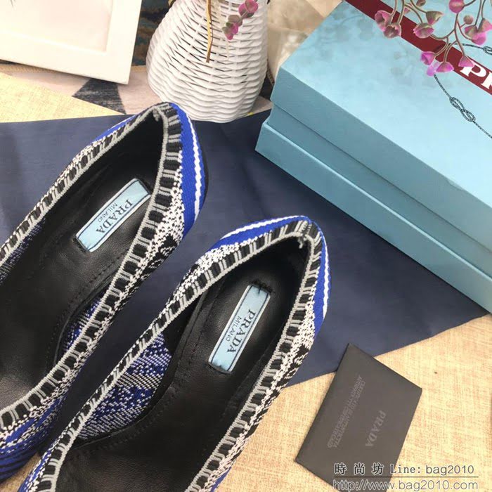 PRADA普拉達 2019頂級版本 刺繡系列 春夏時尚 高跟尖頭單鞋 網紅同款  ljl1042